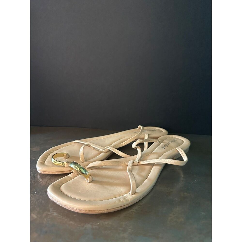 Jeffrey Campbell Slide Sandals 9 Flat Thong Minimalist Casual Nude Tan Pacifico - Picture 4 of 9